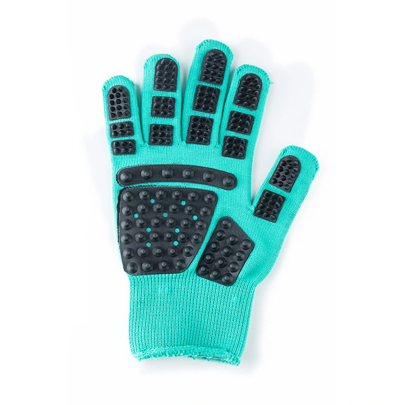 wholesale Small Animal pet gloves for Hair Removal Bathing Rubber Dog Cat Massage Comb Stocked for Grooming bath exfoliating gloves green 1
