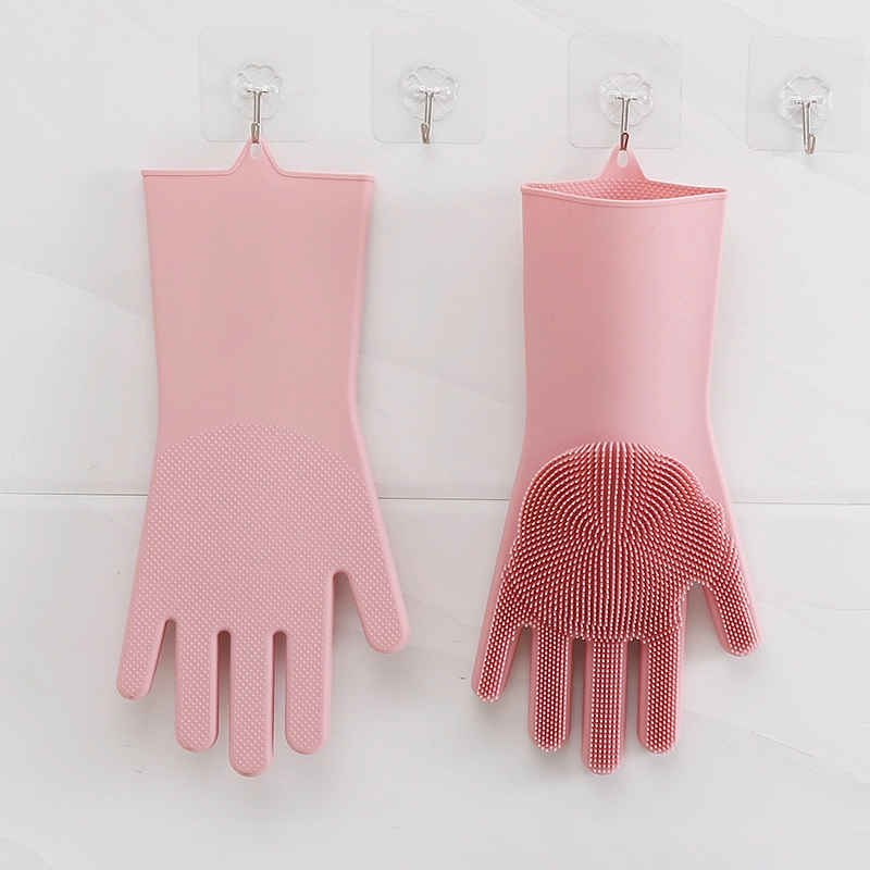 wholesale Pet Products Multipurpose Cleaning Gloves Pet Shower Gloves Portable Silicone Pet Cleaning Grooming Gloves Red 1