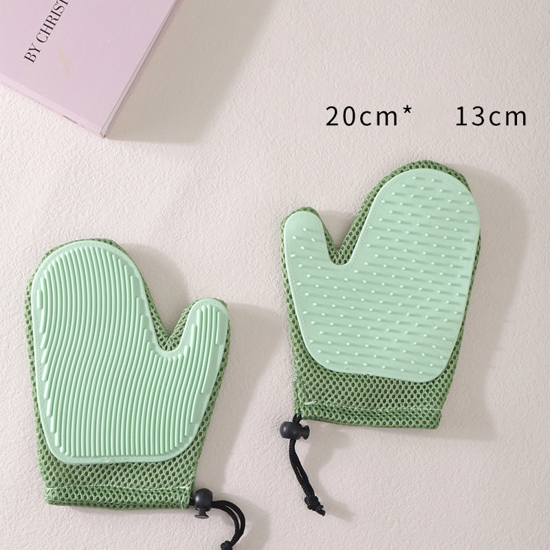 wholesale Pet Hair Remover Glove Gentle Pet Grooming Glove Brush Deshedding Glove Massage for Dogs Cats  light green 1
