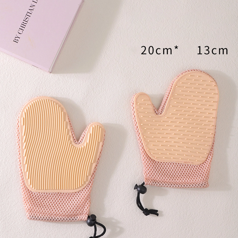 wholesale Pet Hair Remover Glove Gentle Pet Grooming Glove Brush Deshedding Glove Massage for Dogs Cats  pink 1
