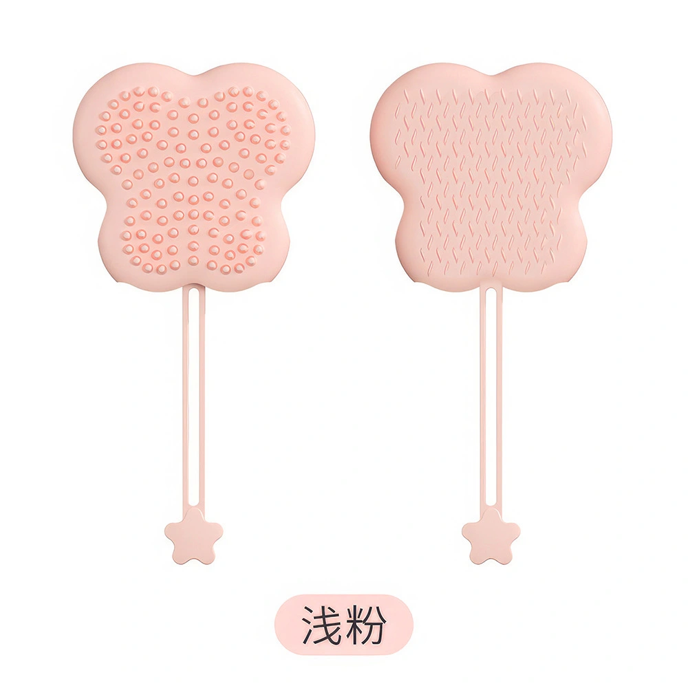 wholesale Double-Sided Pet Silicone Cat Gloves New Cross-Border Bathing Artifact with Floating Hair Comb for Cats and Dogs pink butterfly shape 1