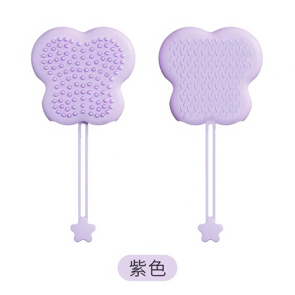 wholesale Double-Sided Pet Silicone Cat Gloves New Cross-Border Bathing Artifact with Floating Hair Comb for Cats and Dogs purple butterfly shape 1