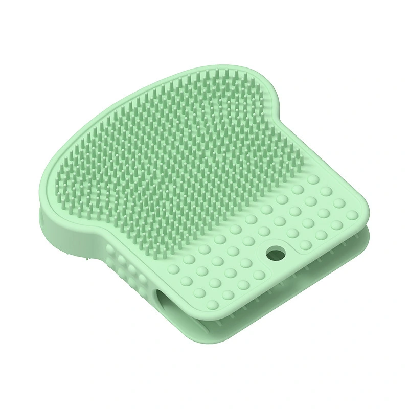 wholesale Dog bath massage comb silicone hair removal pet products Cat gloves Cat hair removal pet hair removal brush  green bread shape 1
