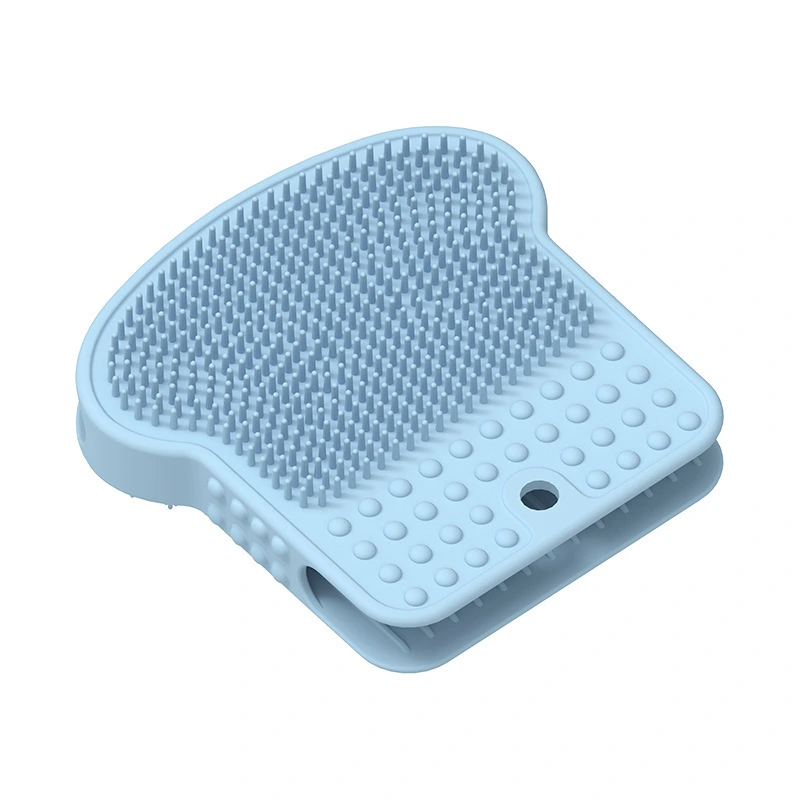 wholesale Dog bath massage comb silicone hair removal pet products Cat gloves Cat hair removal pet hair removal brush blue bread shape 1