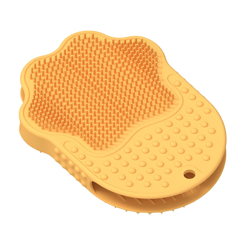 wholesale Dog bath massage comb silicone hair removal pet products Cat gloves Cat hair removal pet hair removal brush orange 1
