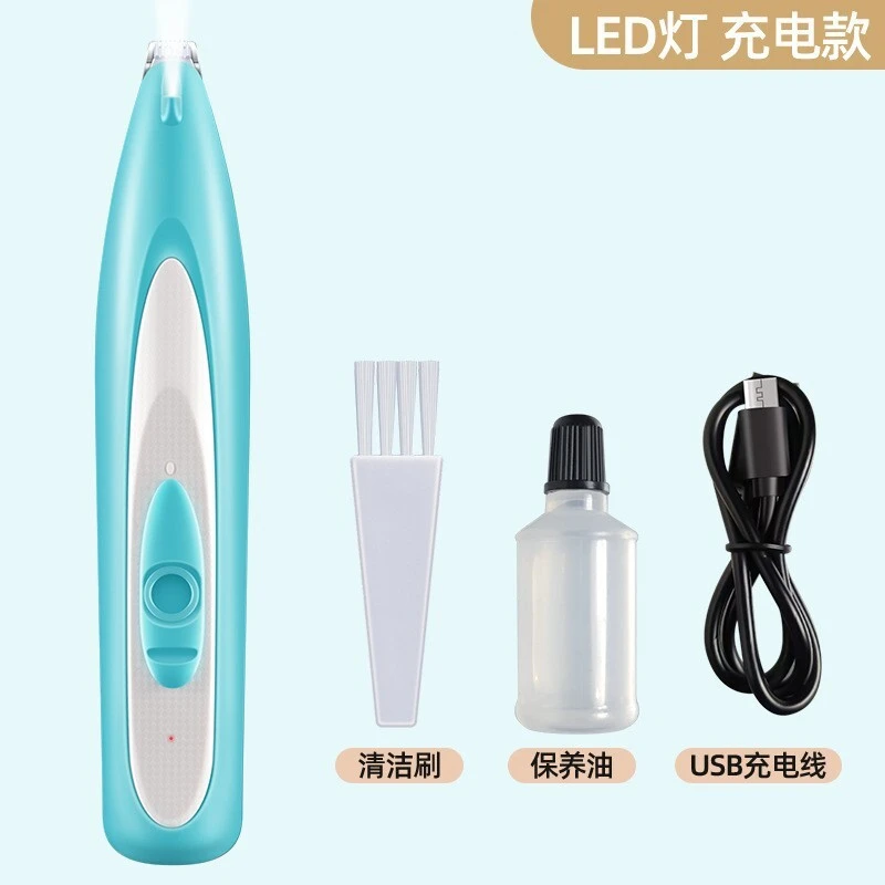 wholesale Electric Dog & Cat Hair Shaving Scissors Pet Shaving Cutter for Foot Hair Lightweight Artifact Fader Cleaning Tool Animal Care blue 1