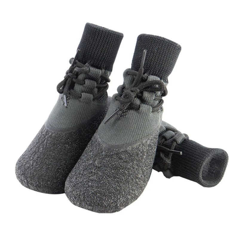 groothandel ademend tpr rubber reflecterende hondenlaarzen voor buiten waterdichte regen antislip fluorescerende wandelschoenen voor honden grijs 1