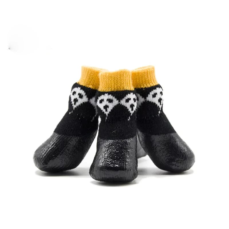 groothandel Dierenkleding MINI honden waterdichte schoen antislip bescherm pootsokken op maat ontwerp ondersteuning zwart 1