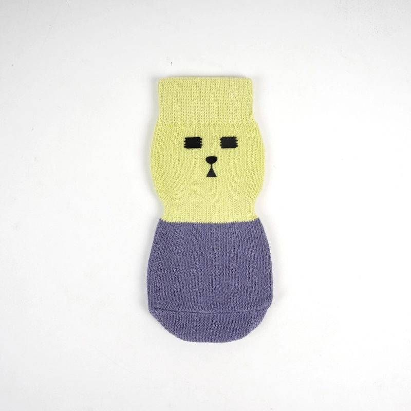 wholesale all season designer custom colorful breathable anti slip puppy apparel pet cat dog cotton shoes socks with paw pattern grip green 1