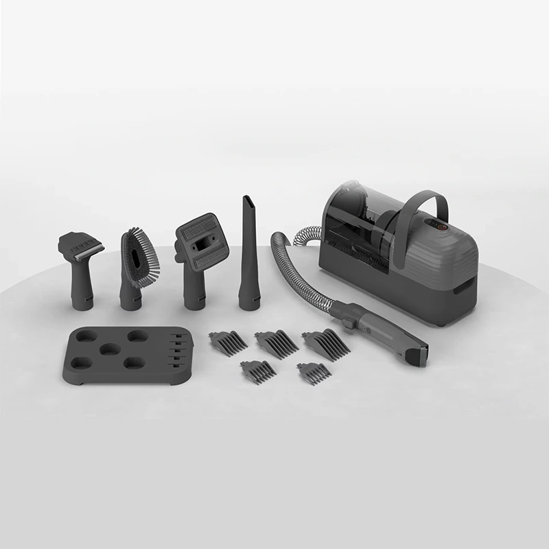 Handheld multifunctionele huisdierentrimmer Vijf-in-één stofzuiger voor het reinigen, scheren, trimmen, aanpasbaar voor katten, honden, zwart 1