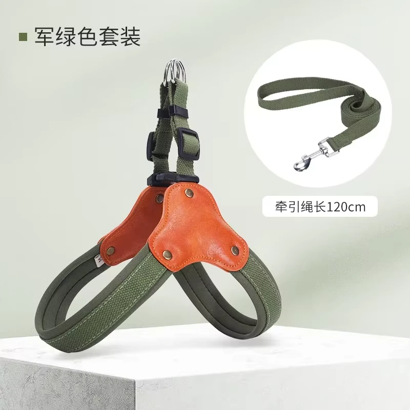 wholesale Adjustable Padded Anti-Break Pet Leashes Dog Harnesses for Medium to Large Dogs green 1