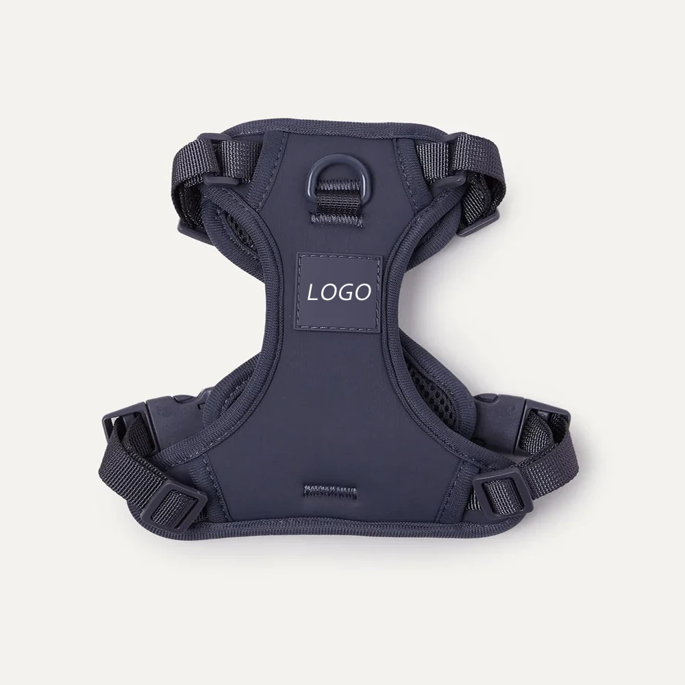 wholesale Custom Adjustable No Pull Breathable Soft Air Mesh Dog Harness Wholesale Dog Collar Front Clip Easy Control Harness dark blue 1