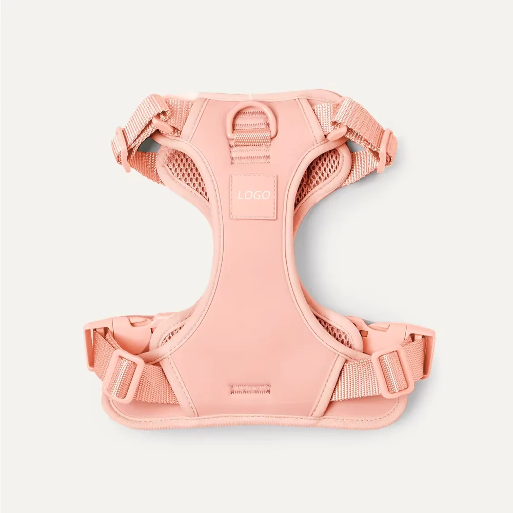 wholesale Custom Adjustable No Pull Breathable Soft Air Mesh Dog Harness Wholesale Dog Collar Front Clip Easy Control Harness  pink 1