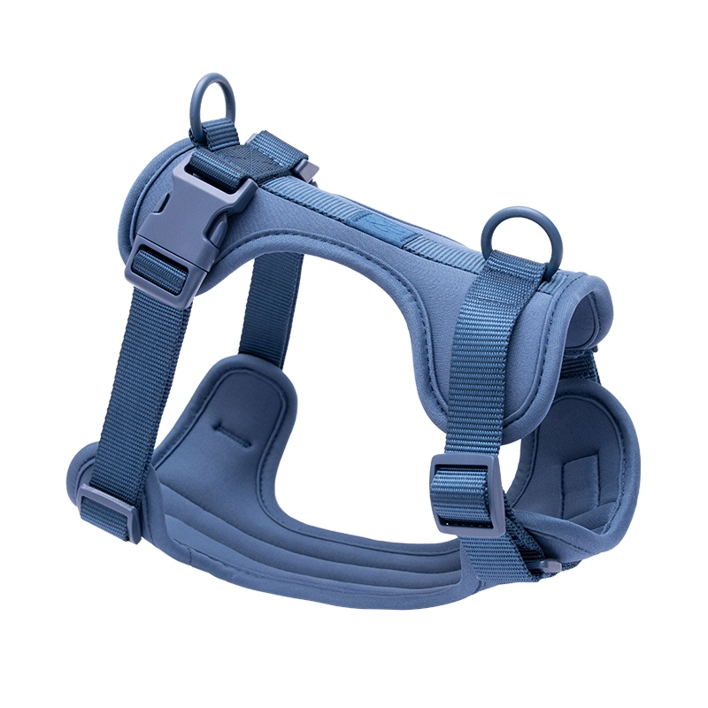 wholesale China Factory-Made Large Dog Harness Fashion Sport Soft Comfortable Breathable Neoprene Adjustable dark blue 1