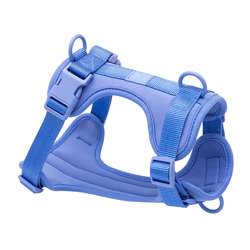 wholesale China Factory-Made Large Dog Harness Fashion Sport Soft Comfortable Breathable Neoprene Adjustable blue 1
