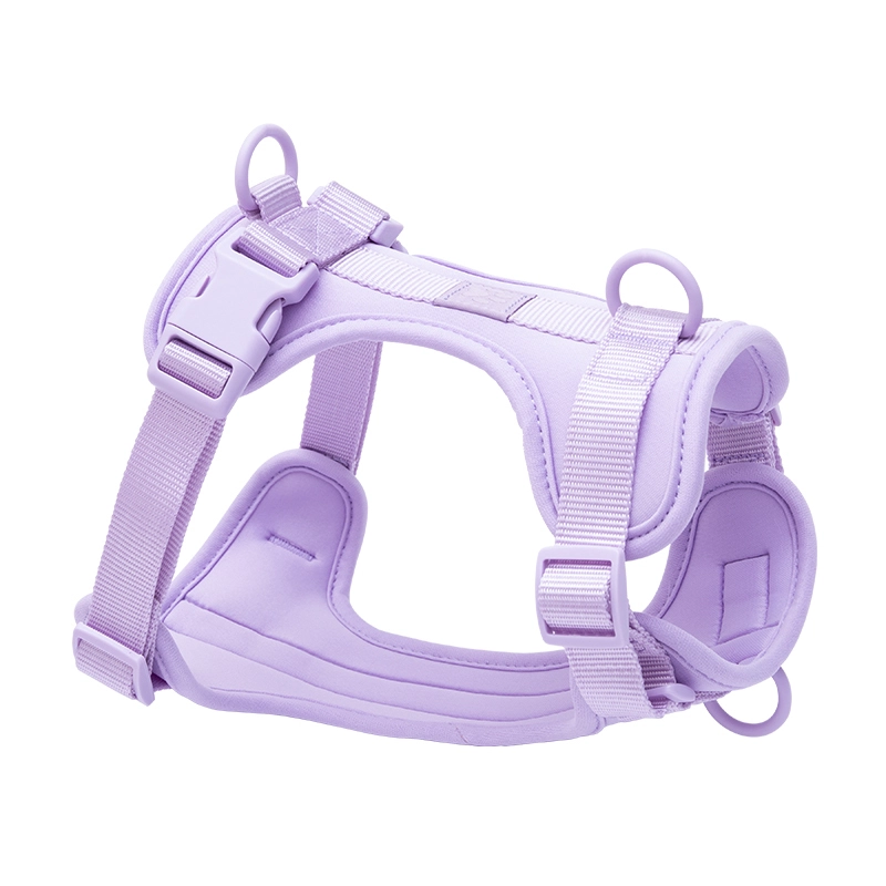 wholesale China Factory-Made Large Dog Harness Fashion Sport Soft Comfortable Breathable Neoprene Adjustable purple 1