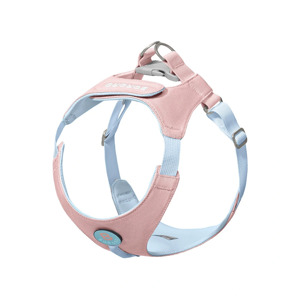 wholesale mixed Color Comfortable Pet Harness Adjustable Dog Harness With Patches pink+blue 1