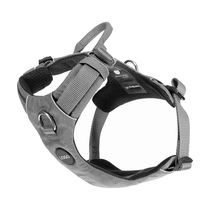 wholesale Adjustable Designer Reflective Waterproof Small Large No Pull Dog Harness Vest Luxury Pet Vest Custom grey 1