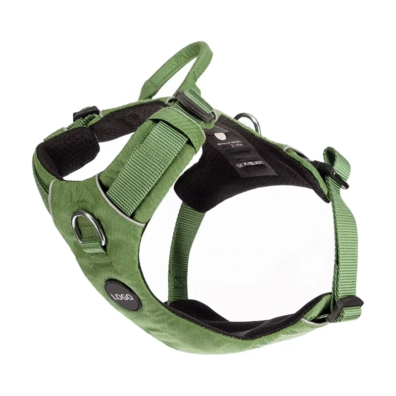 wholesale Adjustable Designer Reflective Waterproof Small Large No Pull Dog Harness Vest Luxury Pet Vest Custom green 1