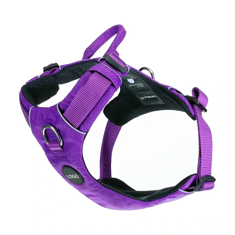 wholesale Adjustable Designer Reflective Waterproof Small Large No Pull Dog Harness Vest Luxury Pet Vest Custom purple 1