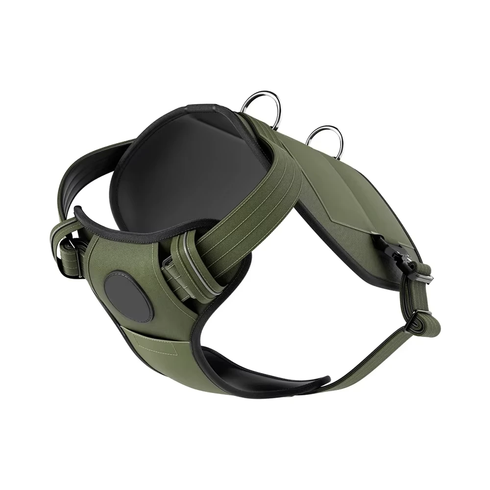 wholesale  Soft Padding Metal Buckles And Handle Adjustable Tactical Dog Harness For Small Medium Large Dogs green 1