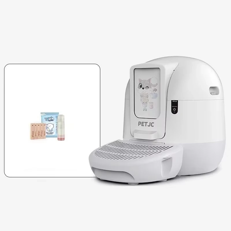 wholesale Inodoro para gatos inteligente, grande y de lujo, completamente cerrado, con autolimpieza, caja de arena para gatos automática con desodorante y purificación 3 1