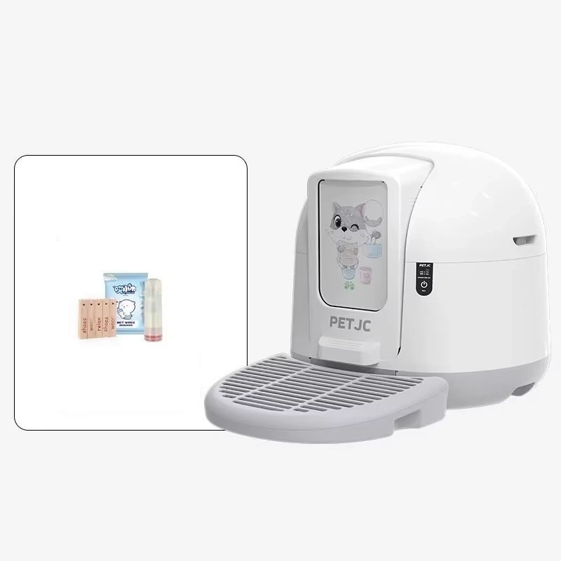 wholesale Inodoro para gatos inteligente, grande y de lujo, completamente cerrado, con autolimpieza, caja de arena para gatos automática con desodorante y purificación 2 1