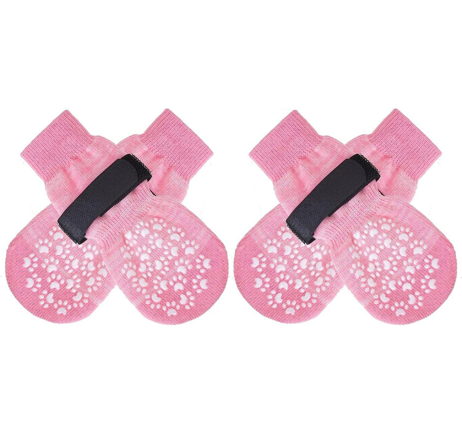 groothandel Winter Warme Antislip Sokken Voor Honden Pootbescherming Hond Accessoires Leuke Cartoon Hond Sokken roze 1