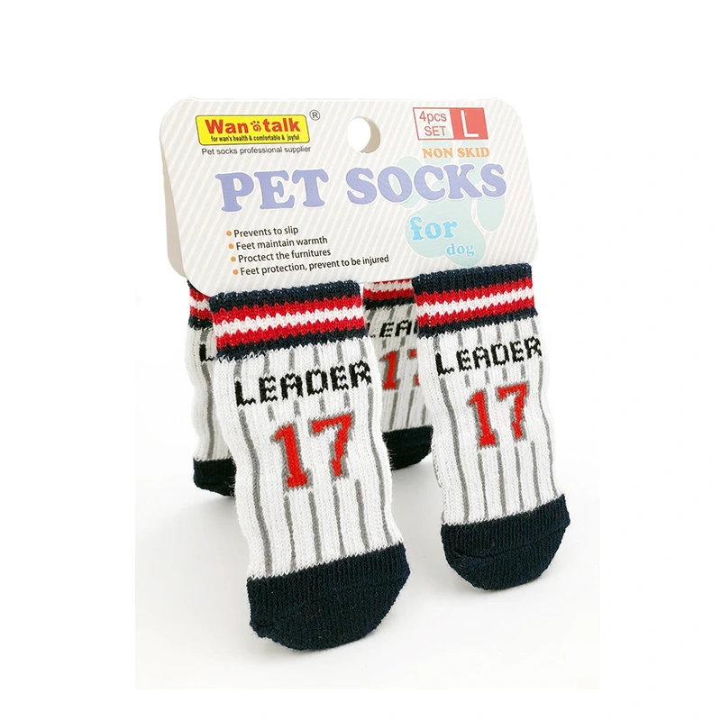 wholesale Pet Anti-Slip Knit christmas Dog Socks Cat Socks with Rubber Reinforcement Dog Paw Protector for small dogs cats black 1