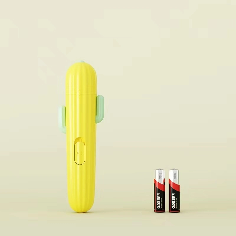 wholesale Pet Cleaning Nail Clippers Cute Cactus Shape Practical With Led Light Environmental Material For Pet Dog Cat yellow 1