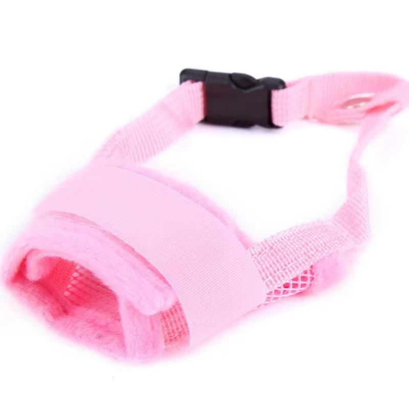 groothandel Ademende snuit voor huisdieren Zacht groot blafmasker voor honden Mondkapje Hondveiligheidsmuilkorf roze 1