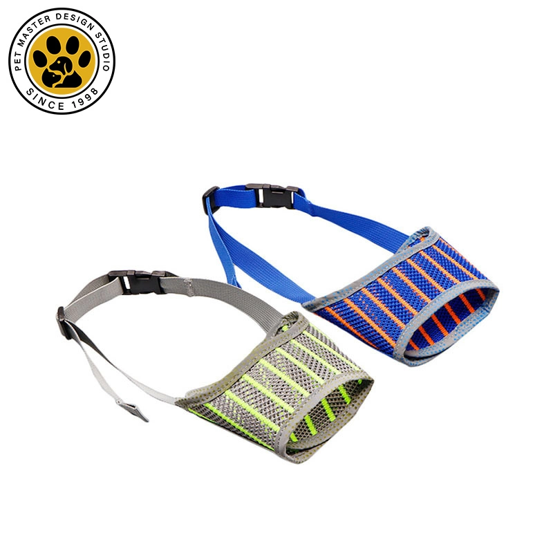 groothandel Puppy snuit Nylon zacht gaas Ademend verstelbare lus snuit Reflecterende hondensnuiten voor bijten, blaffen en kauwen 1