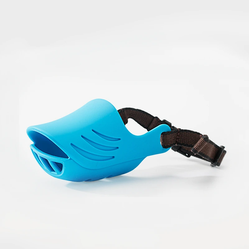 wholesale Prevent Barking Biting Chewing Snout with Adjustable Strap Soft Duck Shape Silicone Mouth Cover Anti-Biting Dog Muzzle blue 1