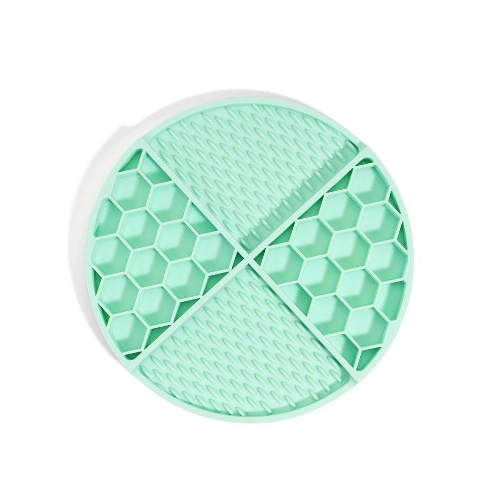 wholesale Customized Slow Feeder Dog Cat Licking Pad Pet Lick Mat Silicone Dog Lick Mats dark pet bowl green3 1