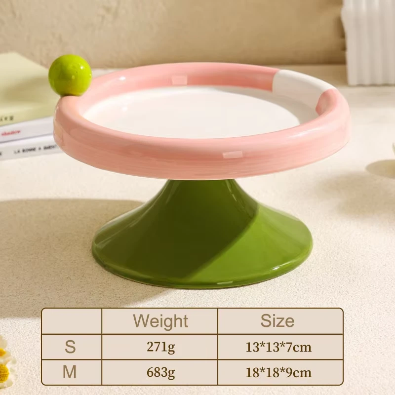Cuencos de agua para mascotas, cuenco de cerámica de lujo para gatos y perros, color rosa, venta al por mayor 1