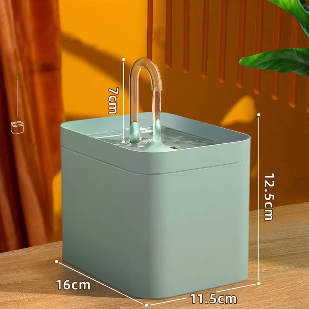wholesale Cat Water Fountain Auto Filter USB Electric Mute Cat Drinker Bowl 1.5L Recirculate Filtring Drinker for Cats Pet Water Dispenser green 1