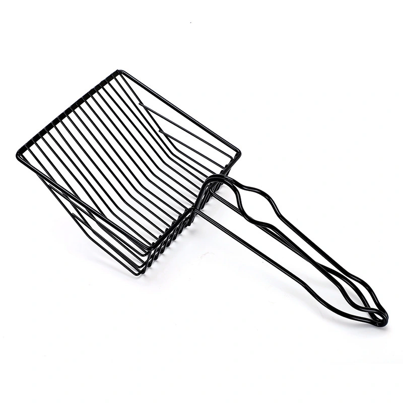groothandel Metalen Grote Kattenpoepschep Lange Steel Diepe Schop Schepje Metalen Kattenbakschepje zwart 1