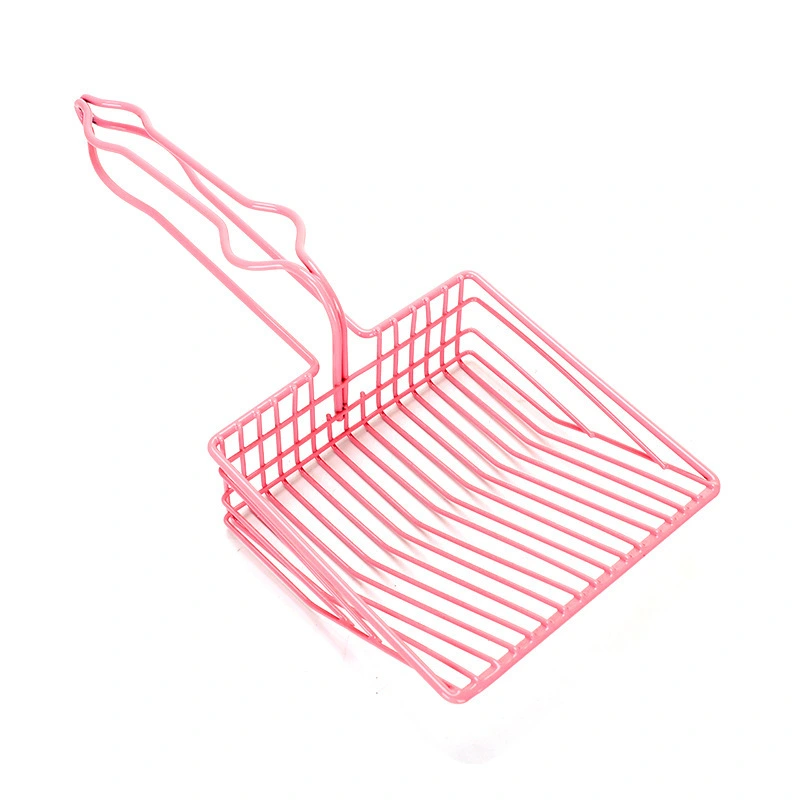 groothandel Metalen Grote Kattenpoepschep Lange Steel Diepe Schop Schepje Metalen Kattenbakschepje roze 1