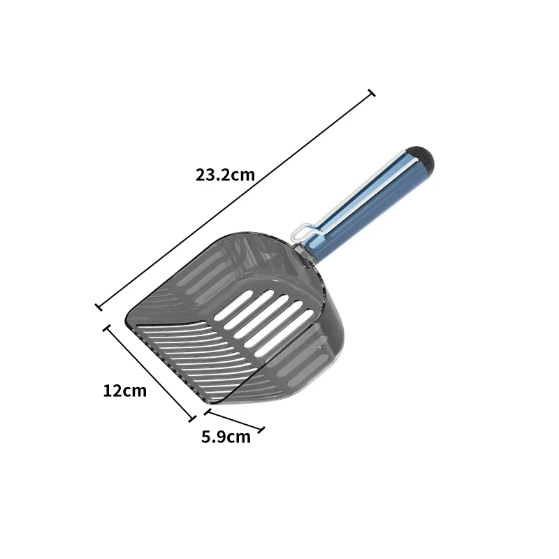 Wholesale Cat Litter Scoop with Clip Rough Handle Large Poop Pickup Cat Feces Separation Cleaning Scoop blue 1