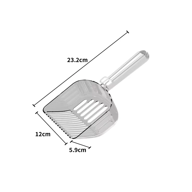 Wholesale Cat Litter Scoop with Clip Rough Handle Large Poop Pickup Cat Feces Separation Cleaning Scoop white 1