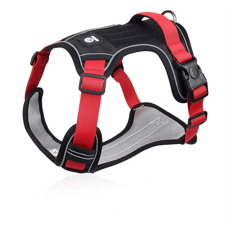Manufacturer Wholesale New Eco-Friendly Dog Waistcoat Breathable and Comfortable Pet Harness red+black 1