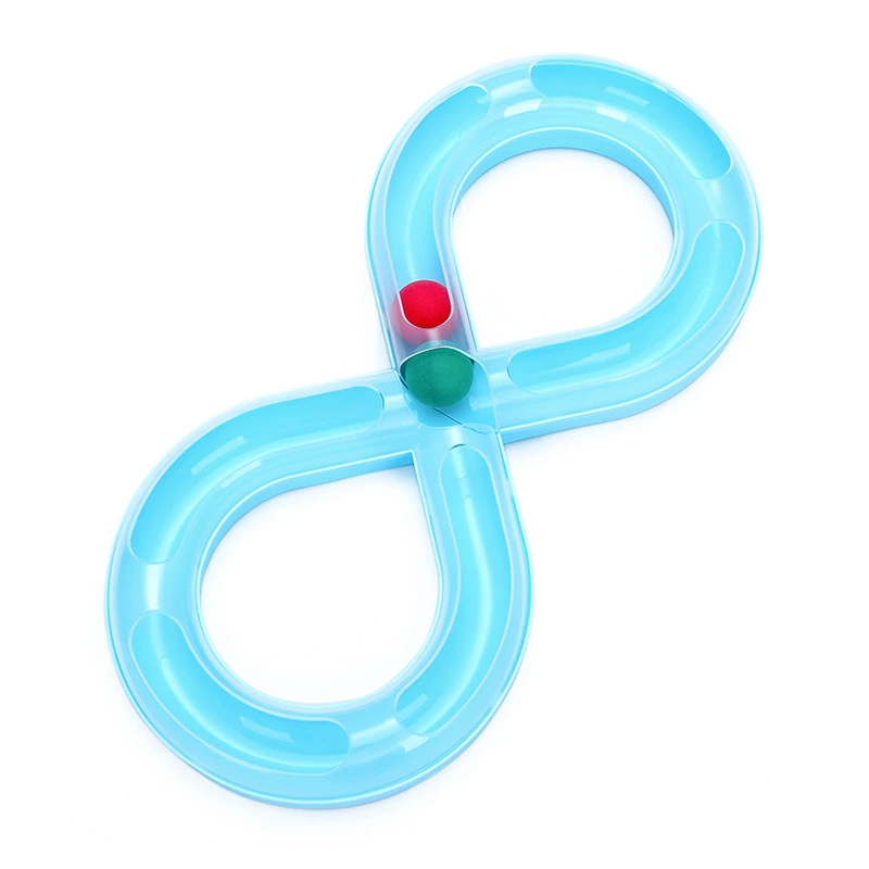wholesale snake track cat ball pet interactive movement toys turntable 8 shape cat puppy toys blue 1