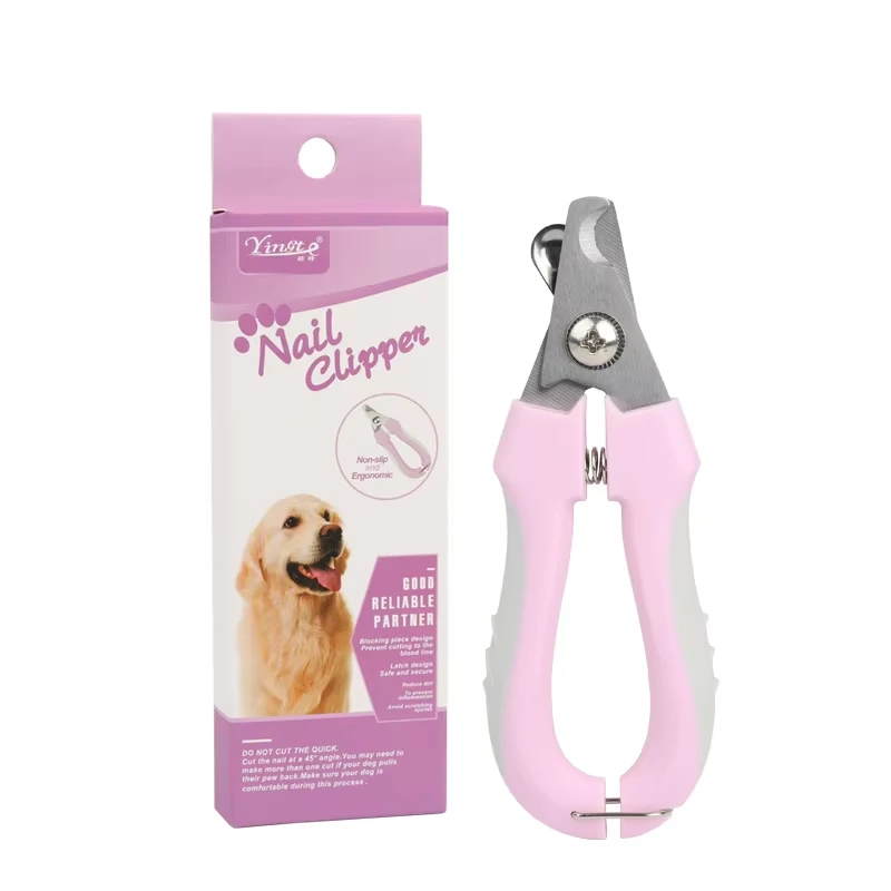 groothandel Professionele scherpe roestvrijstalen messen Hond nagelknipper Kat nagelknipper met veiligheidsslot om overmatig knippen te voorkomen paars 1