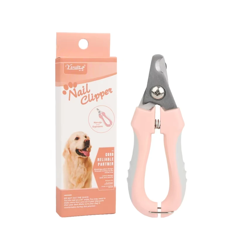 wholesale Professional Sharp Stainless Steel Blades Dog Nail Clipper Cat Nail Cutter with Safety Lock to Prevent Over Cutting pink 1