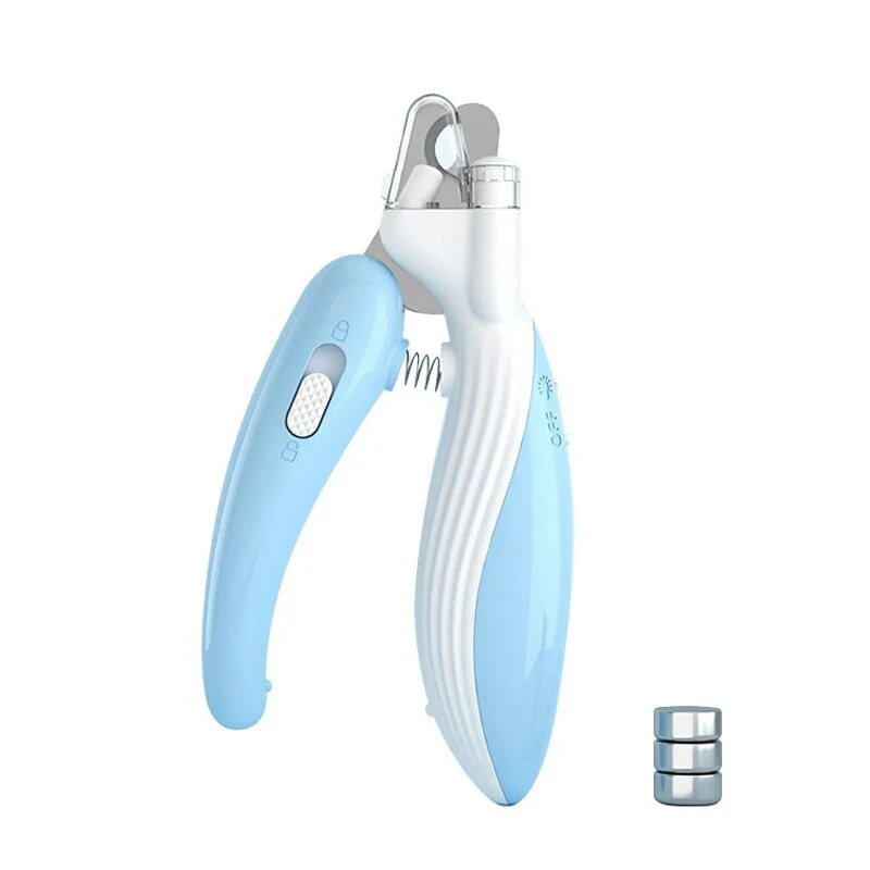 Fabrieksgroothandel Hot Sale Professionele huisdier nagelknipper met led-licht Pet Claw verzorgingsschaar voor honden katten blauw 1