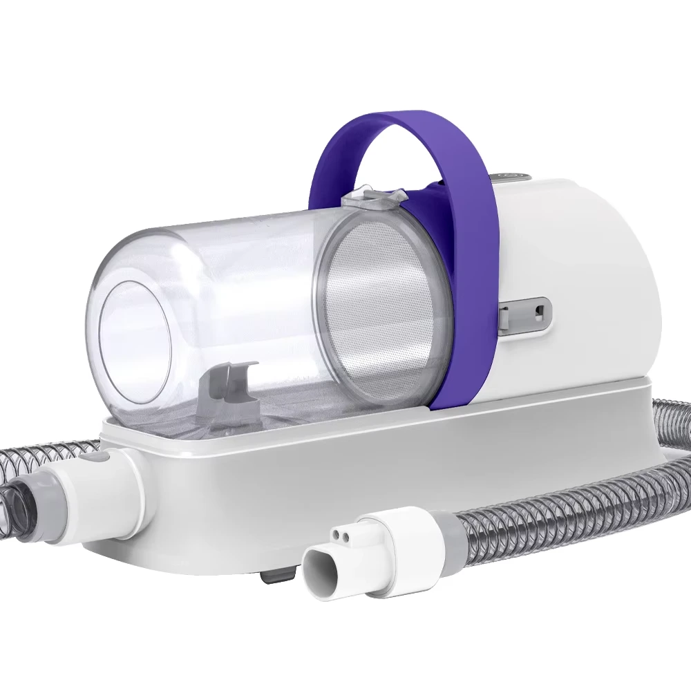 wholesale High Quality 7 in 1 Pet Grooming Kit Vacuum Cleaning Includes Nail Grinder and Other Tools Made of ABS and PP purple 1