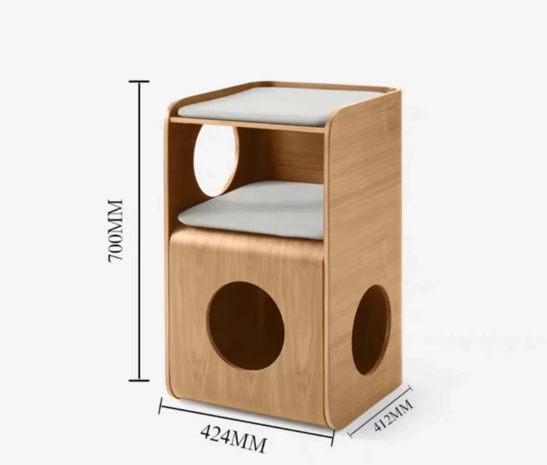 wholesale Multi-functional Pet Furniture Wooden Cat Bed House Cat Bed House Cat Cave Bed Nest beige 1