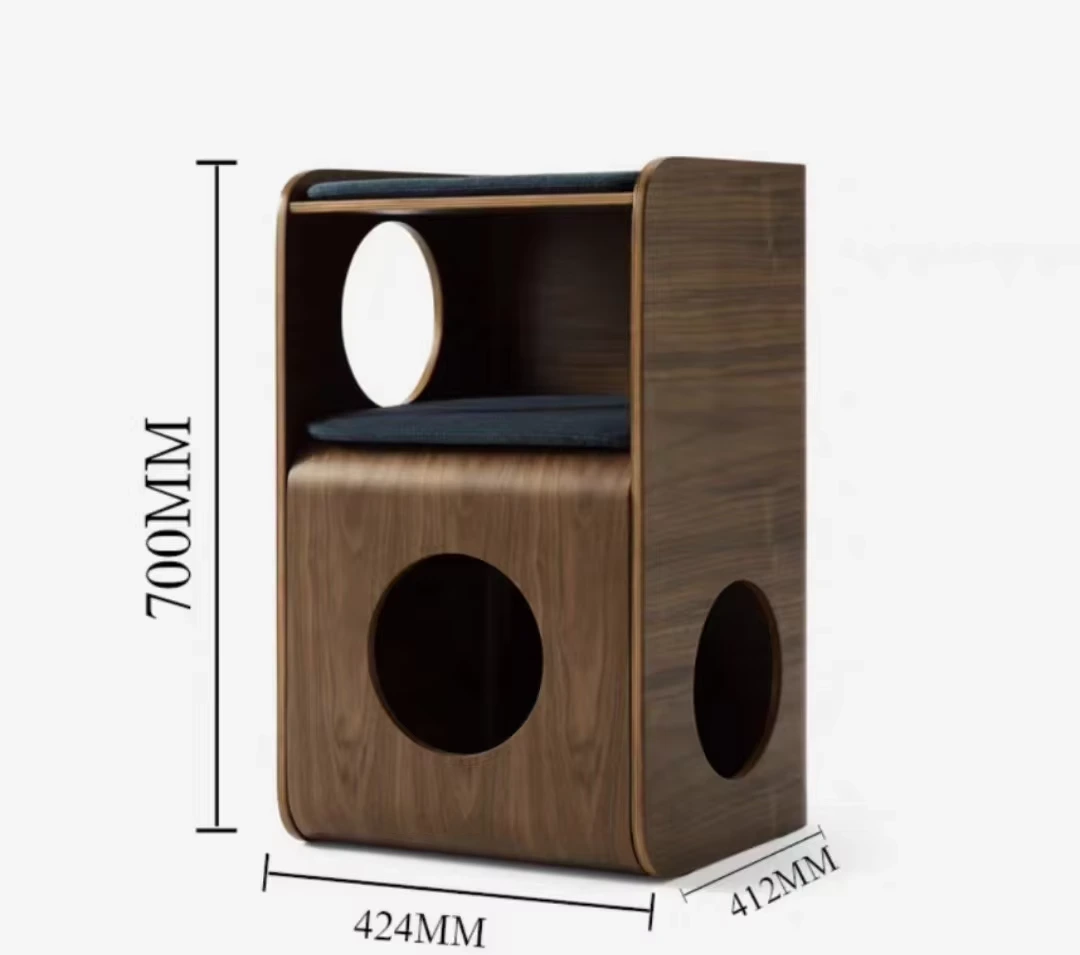 wholesale Multi-functional Pet Furniture Wooden Cat Bed House Cat Bed House Cat Cave Bed Nest brown 1
