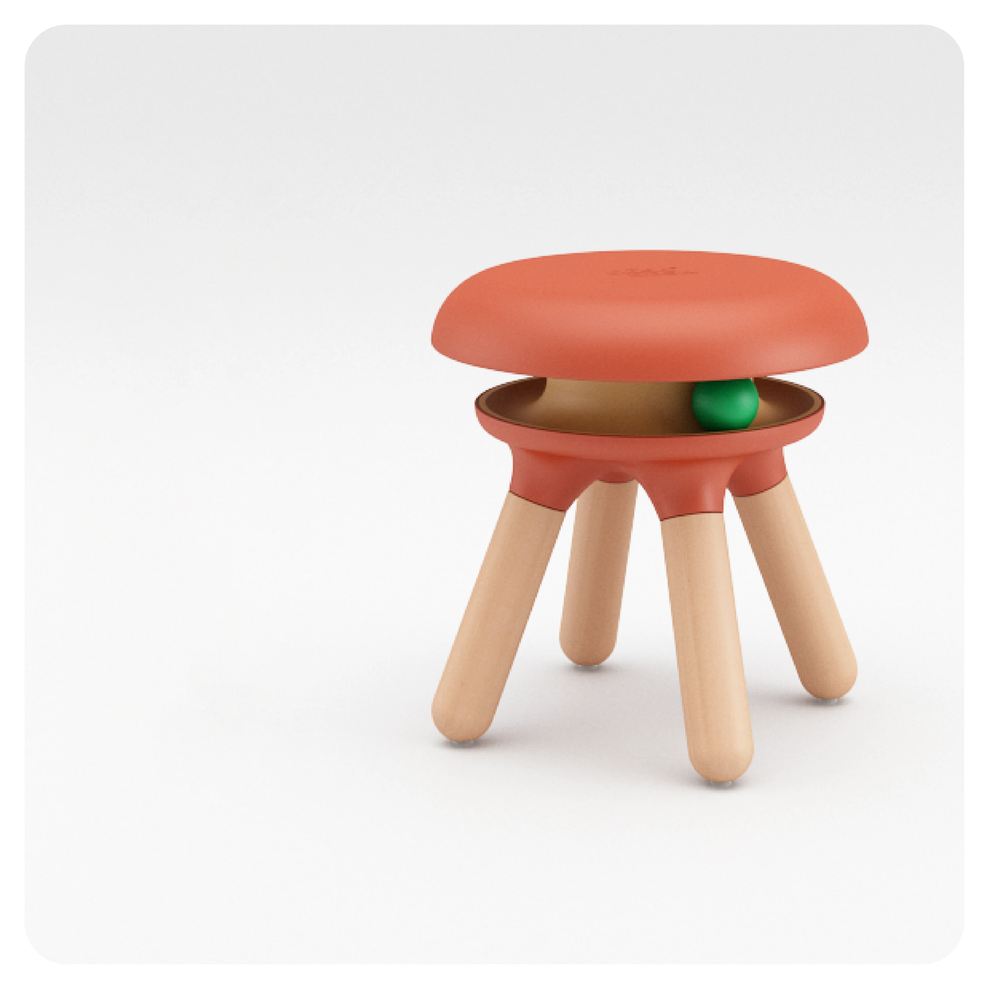 wholesale pet bed Cat Ball Stool Wood Cat Nest Chair Cat Wood Stool pet toy orange 1
