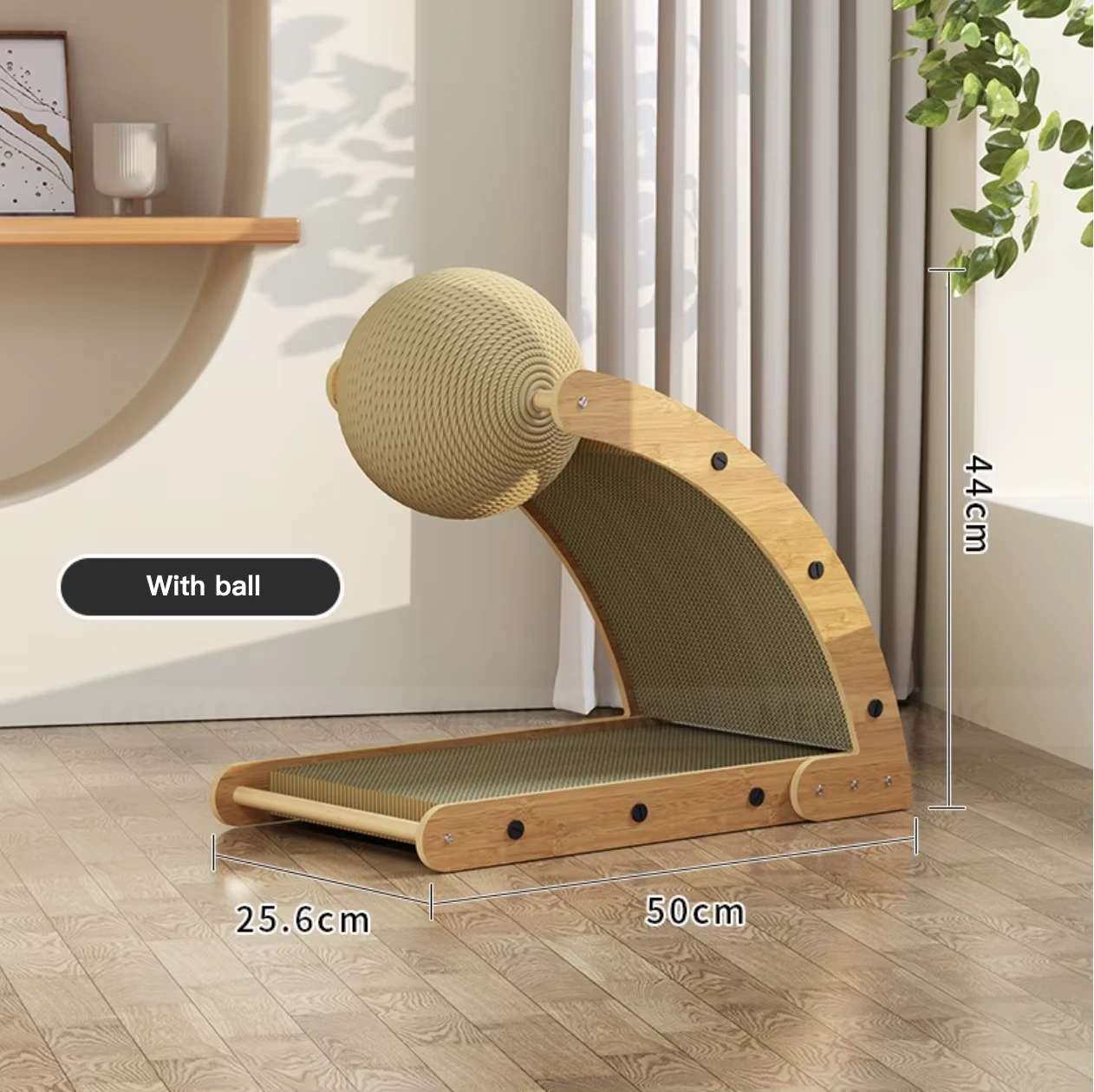 wholesale Solid Half Circle Protecting Furniture Brief Corrugated Paper Cat Scratching Pad With Ball Small Large 2 1